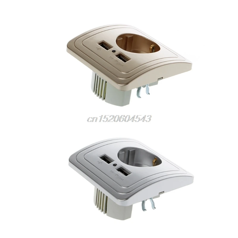 Настенное зарядное устройство с светодиодный USB портами 5 В 2 А|dual wall socket usb|eu plugpanel