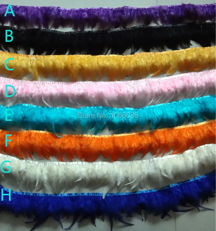 

EMS free shipping 10Meters/lot mix colors Rooster Hackle Feather Trims 8-13cm Saddle Feather Ribbons Chicken Feather trimming