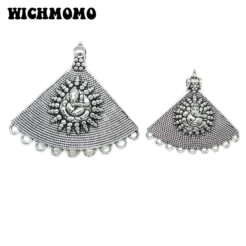 

2021 New Fashion 1pieces/bag Sector Zinc Alloy Big and Small Connectors Linker with Groove for Diy Jewelry Necklace Accessories