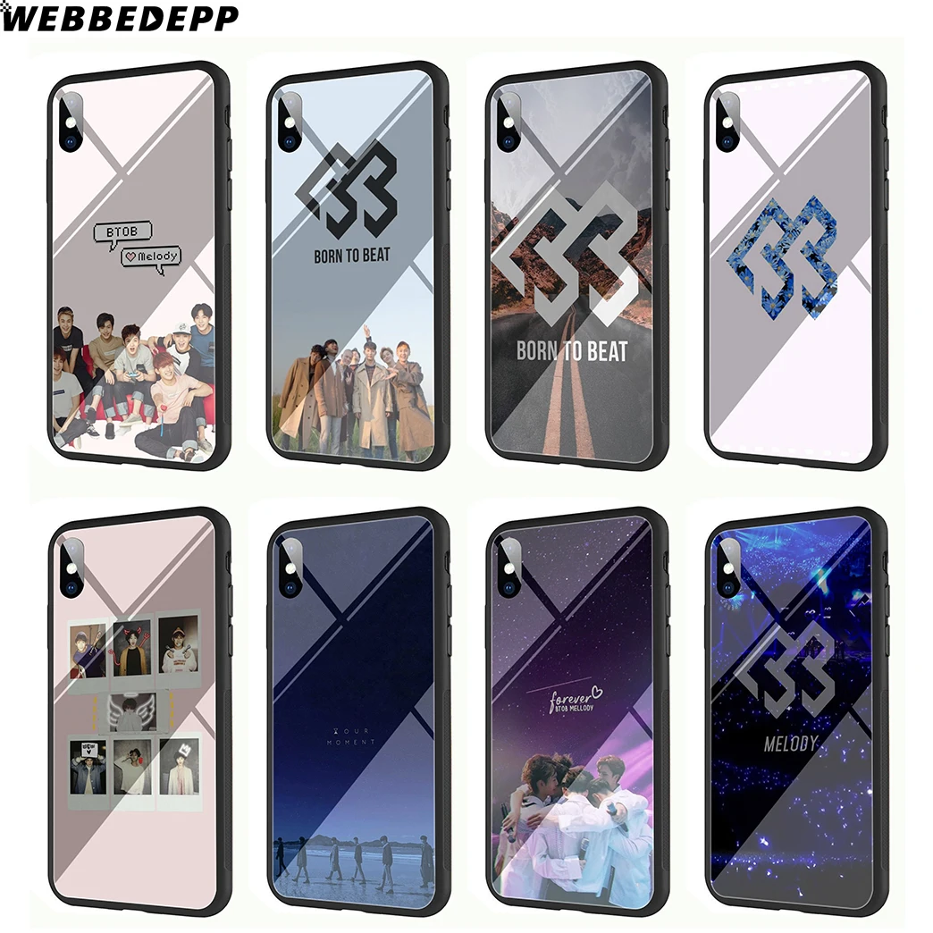 WEBBEDEPP BTOB K Pop Bands чехол для телефона из закаленного стекла Apple iPhone Xr Xs Max X или 10 8 7 6 6S