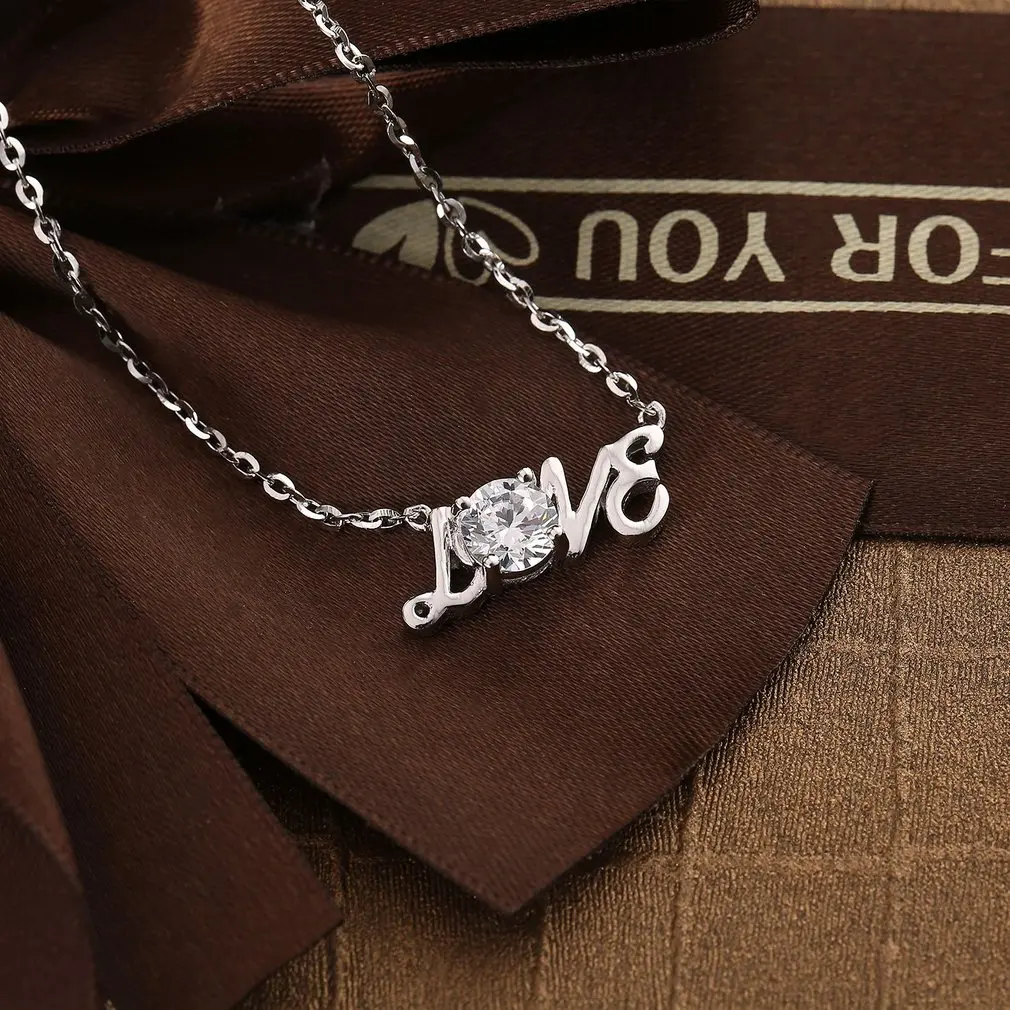 Romantic LOVE Necklace Fashion Jewelry Elegant Woman Luxury Charming Link Chain Lady Ornaments Gift | Украшения и аксессуары