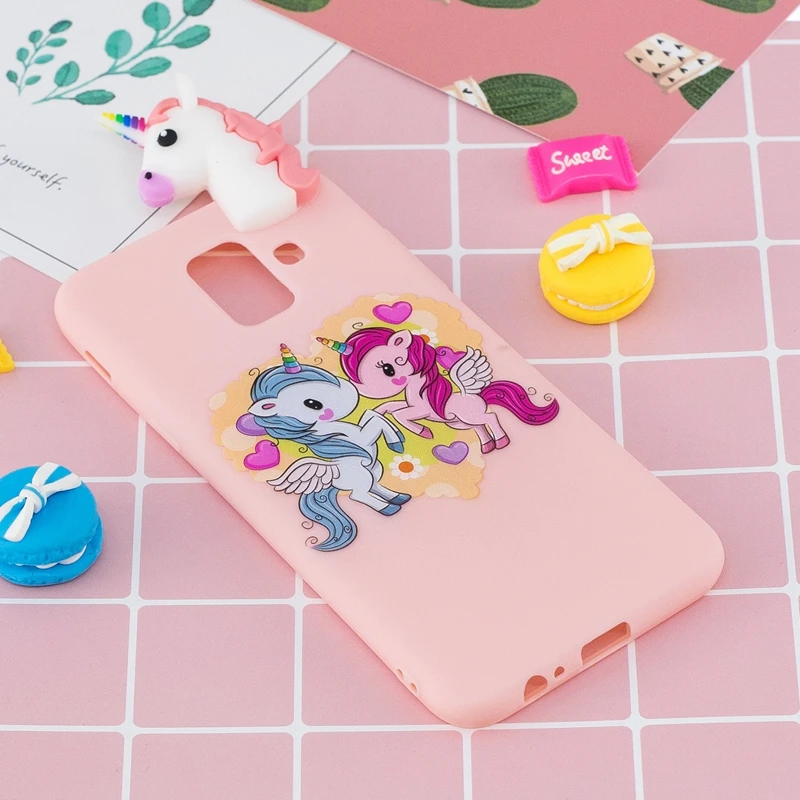 Чехол для Samsung Galaxy A6 2018 SM A600 A600F 3D мультяшный панда Единорог чехол Plus A605 A605F |