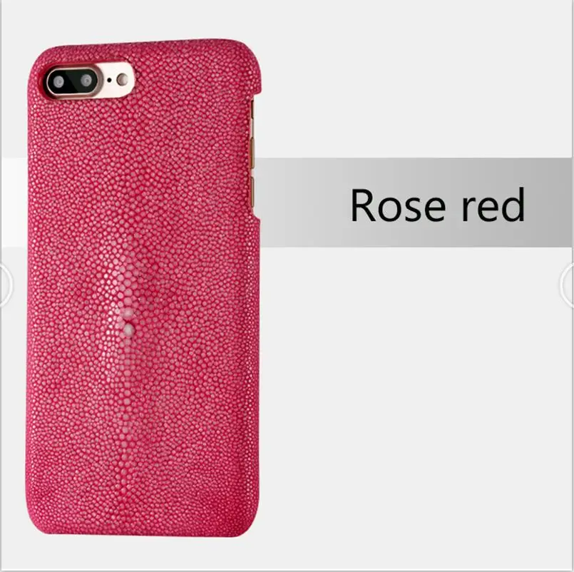 LANGSIDI Роскошный чехол из кожи ската для iphone X, XR, XS, 11 pro, MAX, жемчужный чехол с рыбками, кожаный чехол для телефона, для iphone 8 plus, 6, 7, чехол - Цвет: Розово-красный