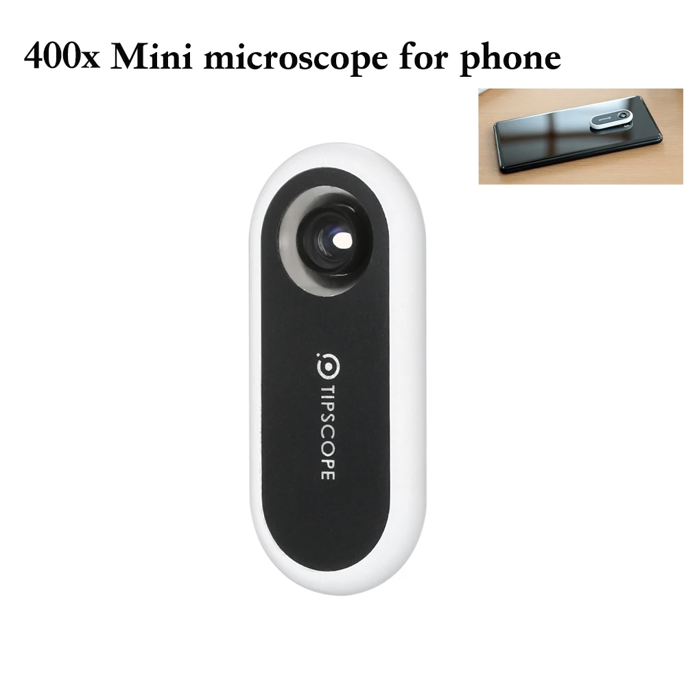 Микроскоп Tipscope mini 20x 400X для смартфонов Android и IOS увеличительная линза подарки