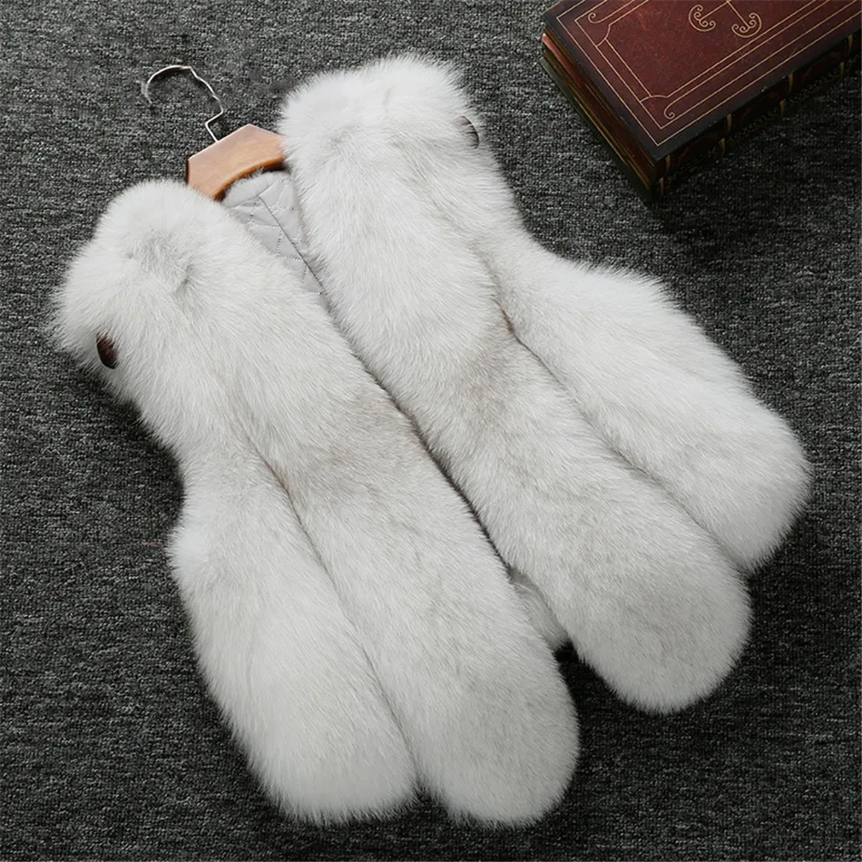 Real Genuine Dark Navy blue Short fox fur vest stripes Jacket coat sleeveless parka gilets Green Black Grey Nature White | Женская