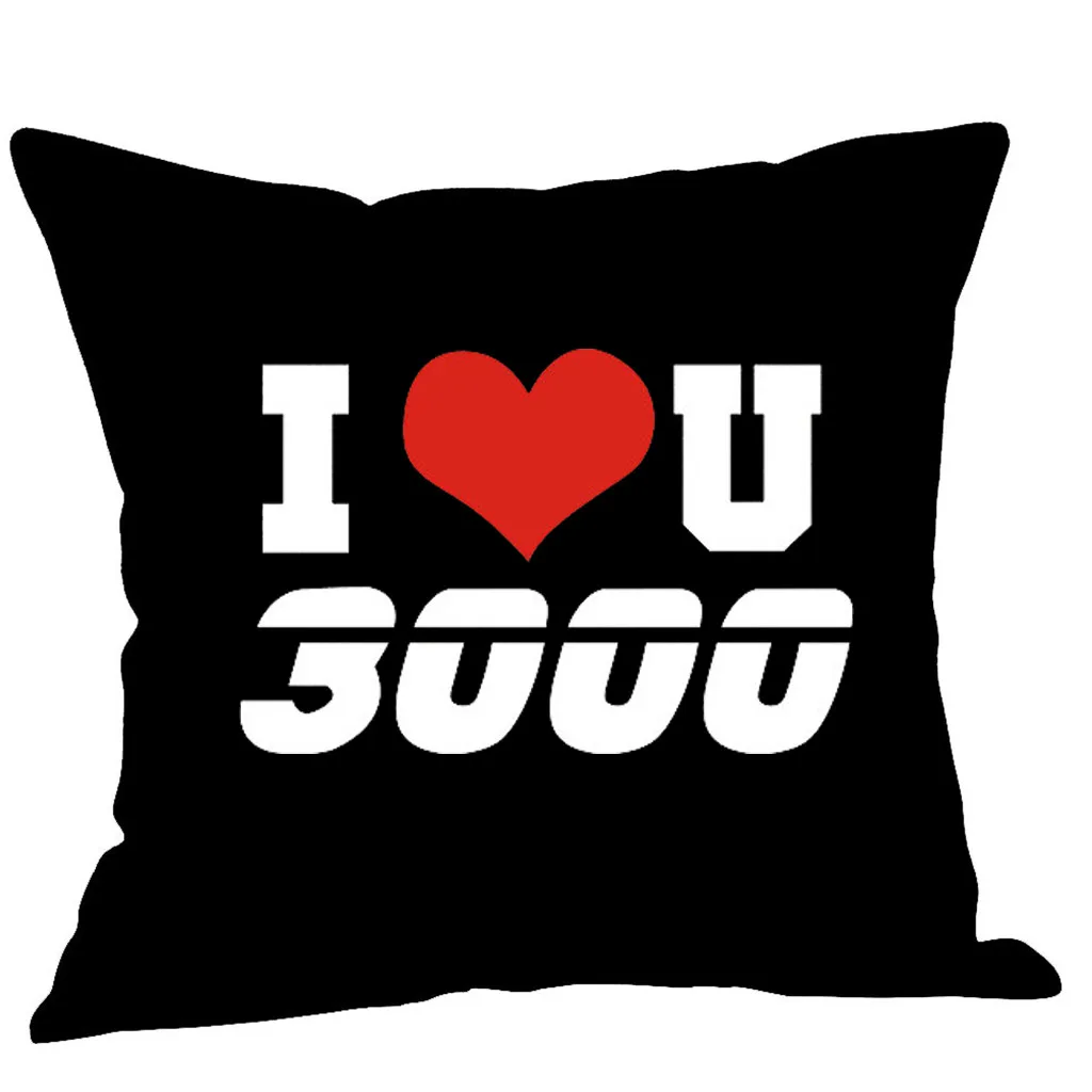OUNEED наволочка для подушки s 45x45 см I love you три тысячи раз из хлопка и льна с принтом