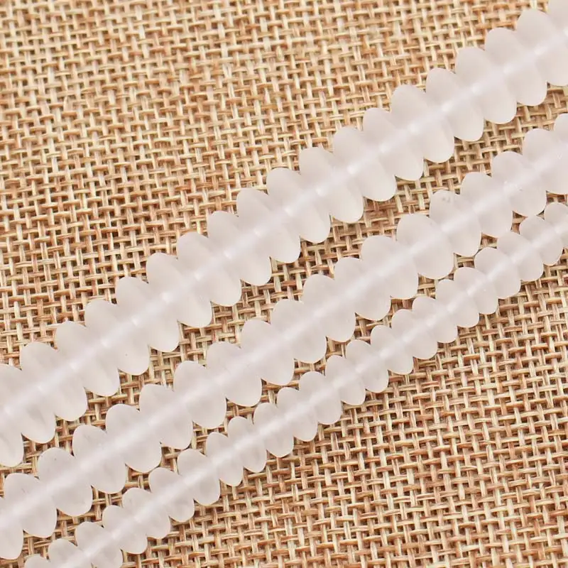 Wholesale Frost White Quartz 4-9mm Rondelle Beads 15&quot/38cmBeadsFor DIY Jewelry Making !We provide mixed wholesale for all items! |