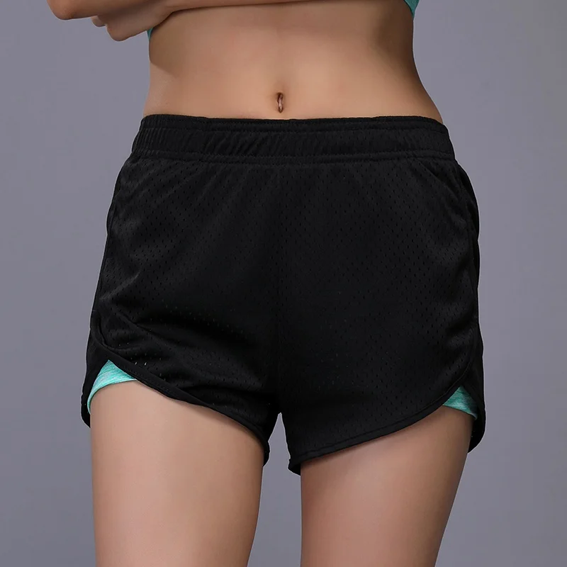 women running shorts Леггинсы, шорты, женская повседневная спортивная одежда, шорты из спандекса для тренажерного зала, для йоги, бега, для девушек, облегающие,, шорты, 2 в 1, сетчатые, для женщин, спортивные - Цвет: women running shorts