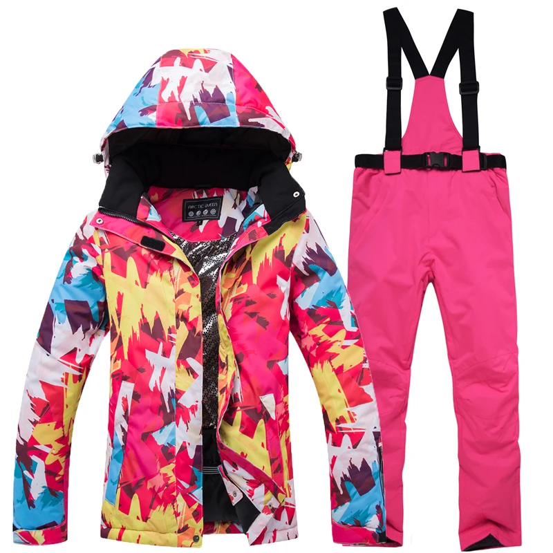 

New Color Thick Warm Ski Suit Women's Windproof Waterproof Outdoor Snow Jackets And Pants Ski Suit And Snowboard Wear Brand