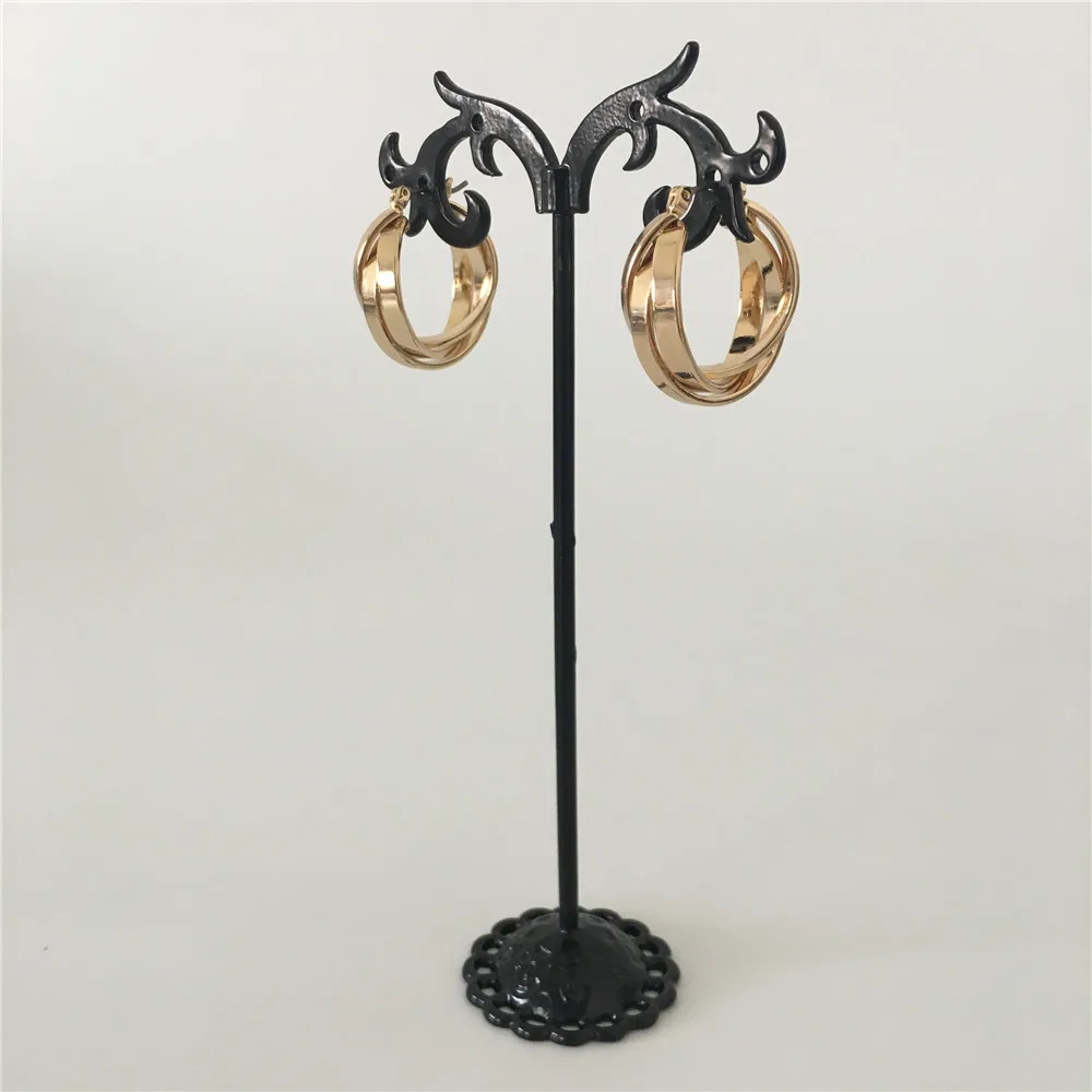 Новые повседневные Позолоченные Три круга Комбинированные Серьги кольца для