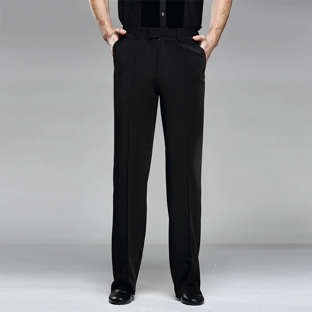 Недорогие брюки для латинских танцев мужчин черный цвет фитнеса с бахромой Cambric