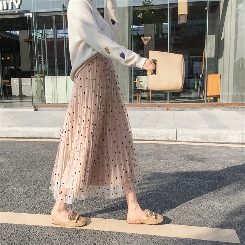 Фатиновые юбки для женщин больших размеров плиссированные розовые черные