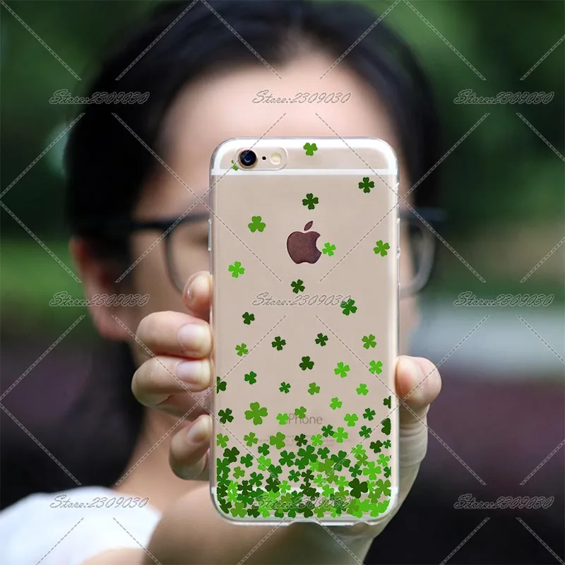 Чехол Jaomax Lucky Green Plant Shamrock Falling Clover Leaves для iPhone Xs Max 6s Plus 5 5S 8 X прозрачный чехол