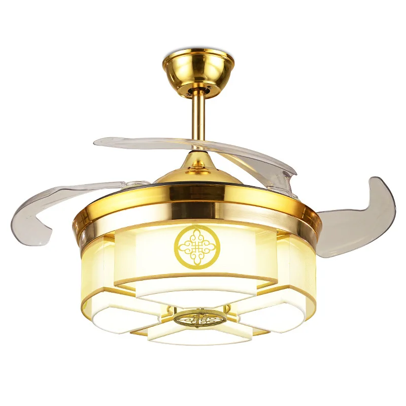 

LukLoy Chinese Invisible Ceiling Fan Light Living Room Home Restaurant Bedroom Ceiling Lamp Invisible Fan Classical Elegance