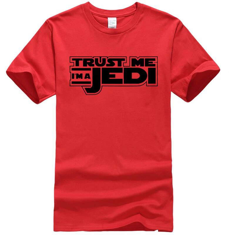 TRUST ME I AM JEDI print 2017 Летняя мужская футболка модная повседневная с короткими