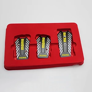 Педали MOMO Style nero для гоночных автомобилей, универсальные ручные тормозные ножная педаль, Нескользящие черные, серебристые спортивные гоночные педали, 3 шт., 1 комплект