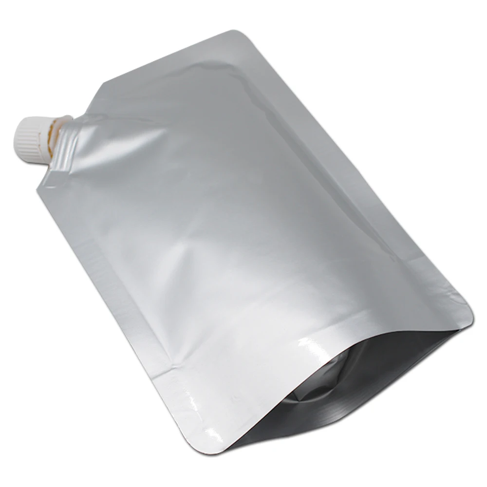 18*25 см 1000 мл 10 шт желе Doypack чистый алюминиевый мешочек с носиком из фольги сок