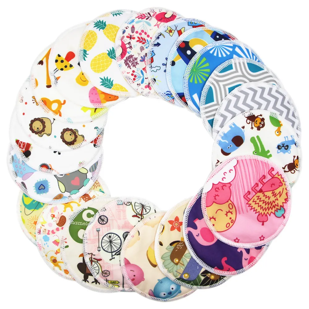 Многоразовые хлопковые подушечки для кормления моющиеся трехслойные бамбуковые