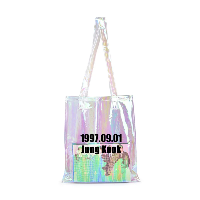 Новый Kpop BTS Bangtan мальчики Радужная Сумочка лазерная ПВХ сумка JUNGKOOK Jimin печатных