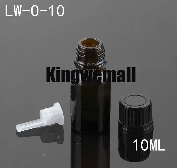 

300pcs/lot Glass 10ml Essential Oil Bottle with Brown Color LW-0-10