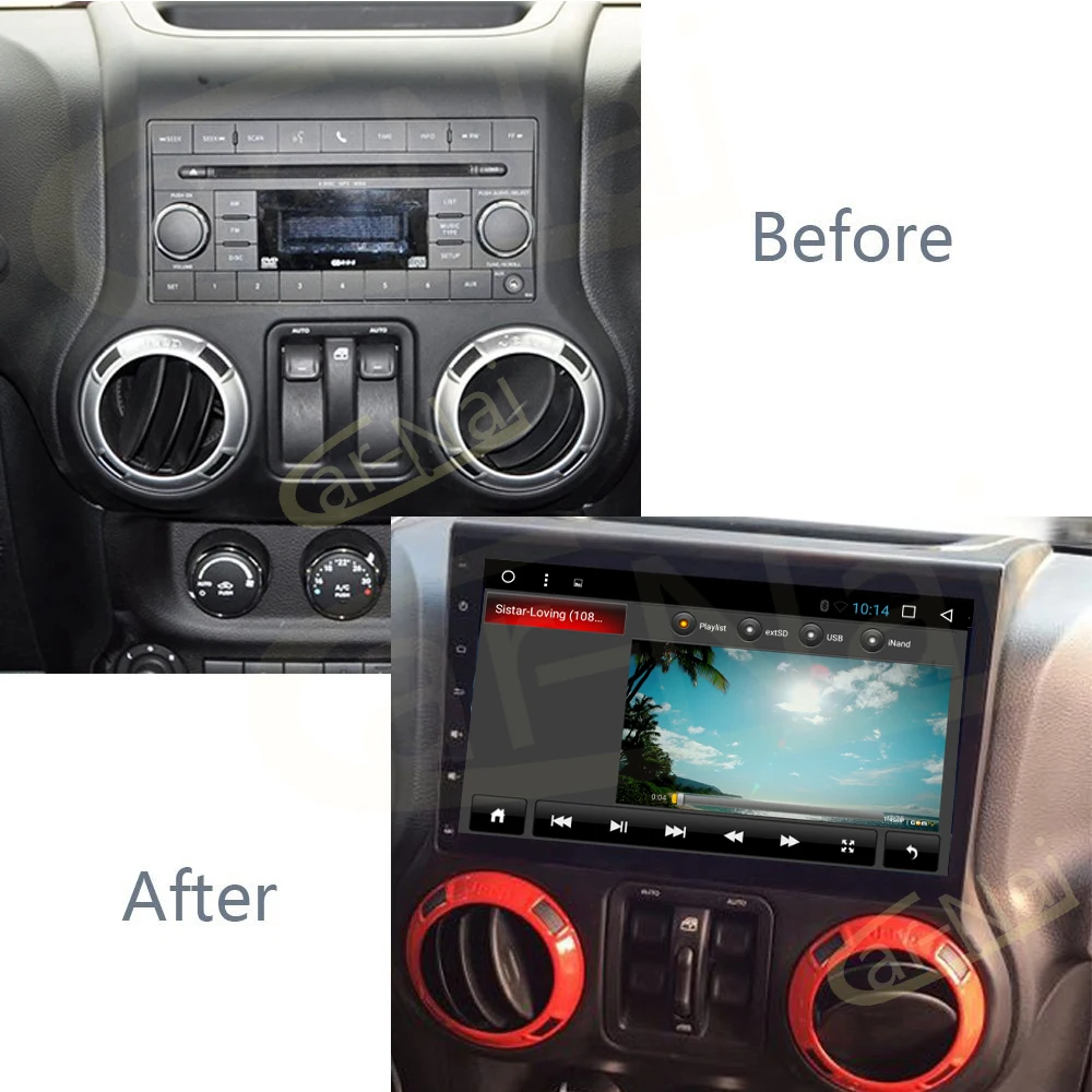 Android 7 1/8 0 Автомобильный GPS плеер Navi для Jeep Wrangler 2011 2016 Авто головное устройство без