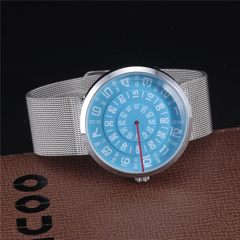 Часы женские кварцевые с вращающимся индикатором модные наручные без ручного