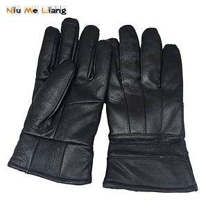 N6 Black Мужские перчатки из натуральной кожи, зимние перчатки, теплые перчатки высокого качества из натуральной овечьей кожи, мужские перчатки из натуральной овчины N7 - Цвет: N6 Black