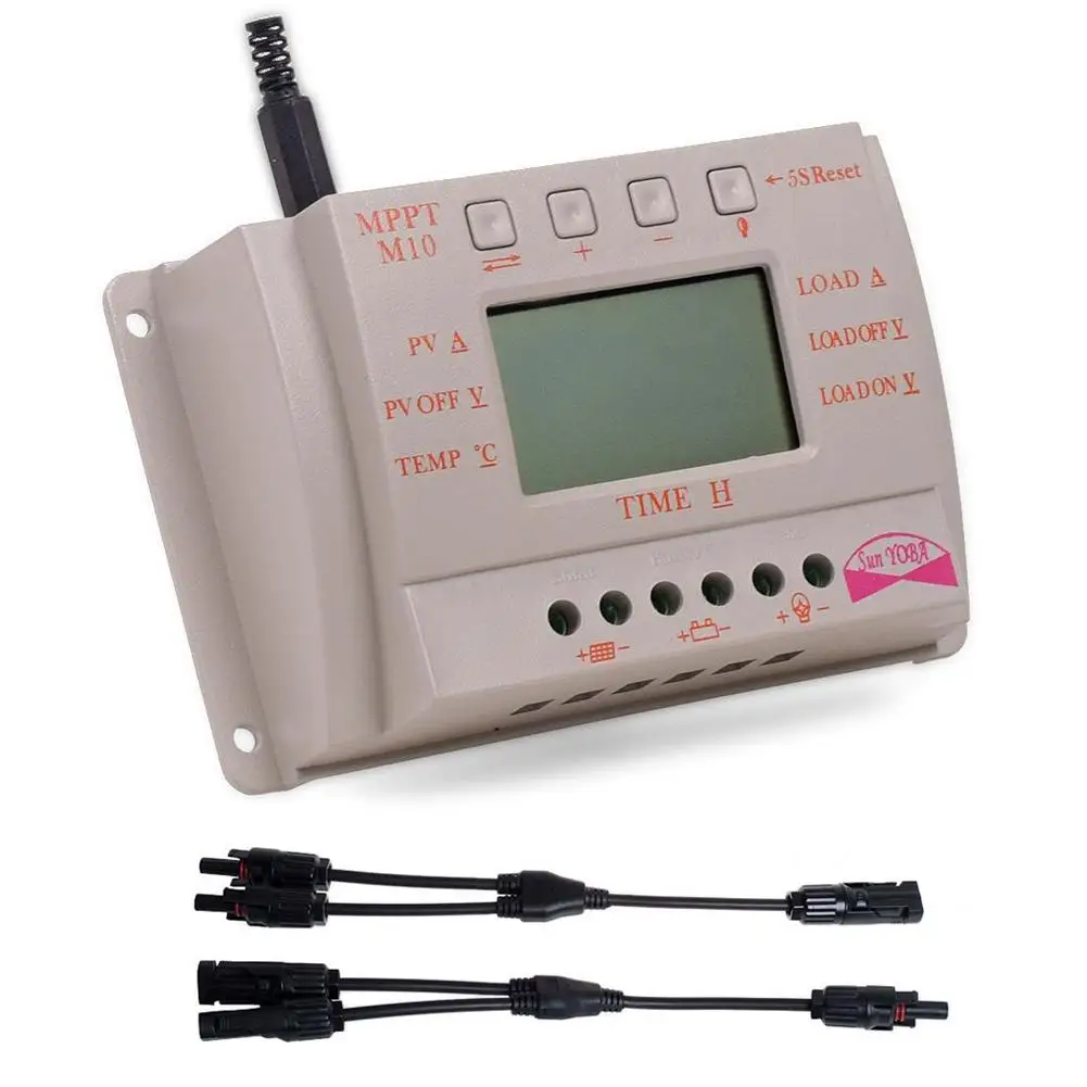 ЖК дисплей 10A PWM Панели солнечные Батарея регулятор Зарядное устройство