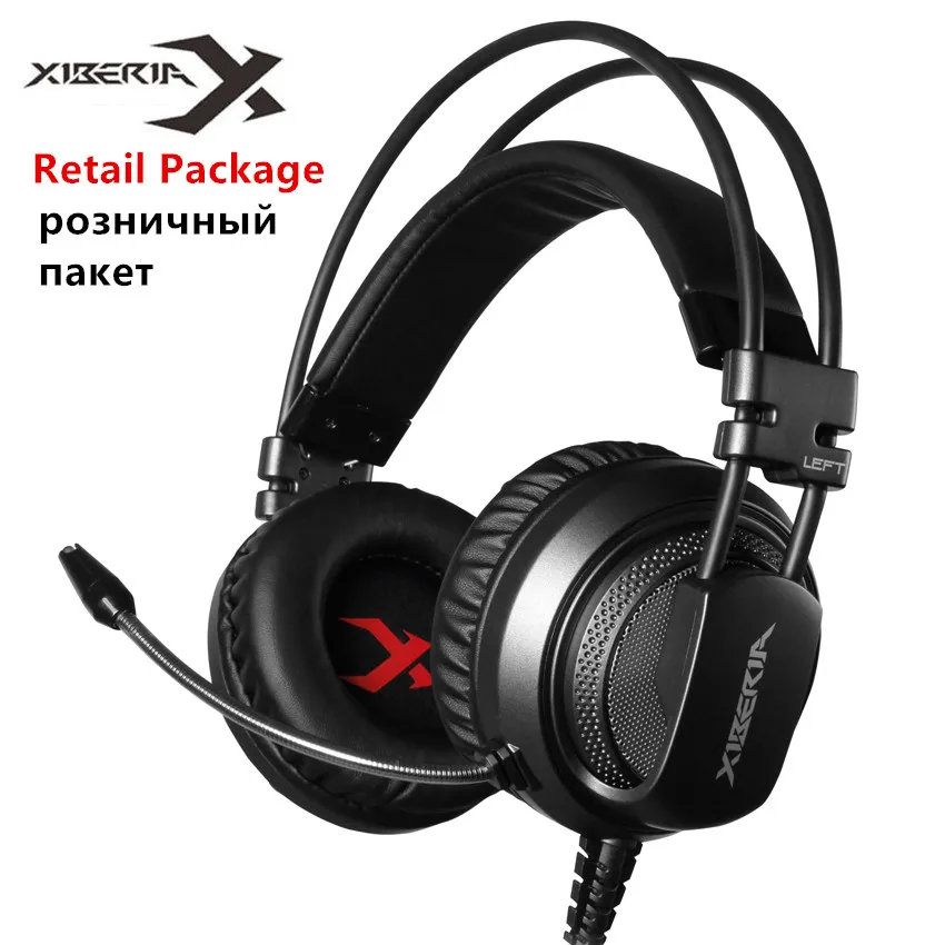 Deep Gray Retail Xiberia V10 Игровые наушники для мобильного телефона PS4 Xbox One PC Gamer 3,5 мм Проводная бас гарнитура головной телефон с микрофоном - Цвет: Deep Gray Retail