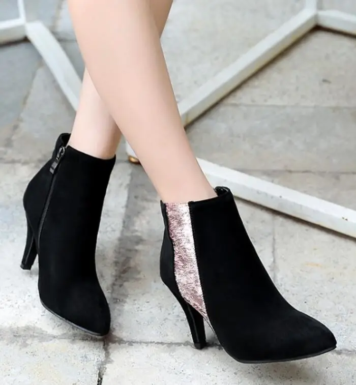 Женские Большие размеры 32 43 с острым носком для девочек Zapatos Mujer зимняя модная