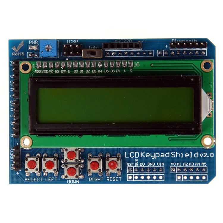 Geetech LCD 1602 Keypad Shield Blue/Red/Orange/Green backlight 16x2 Characters Display for Arduino | Компьютеры и офис