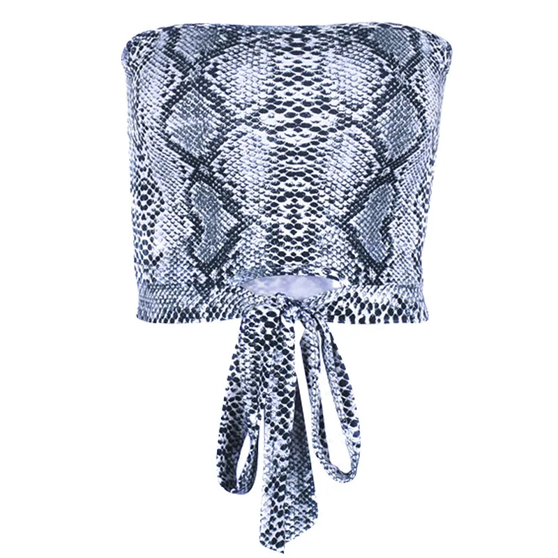 Змеиный принт укороченный топ Женская одежда лето 2019 г. шорты для женщин vetement femme