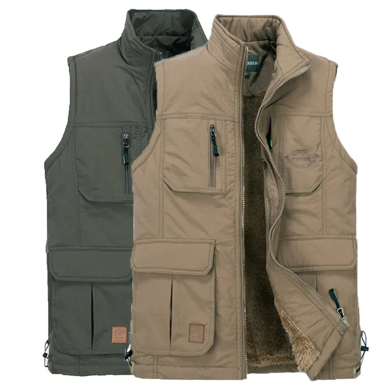 

Autumn/winter 2020 men with hair thickening outside heat preservation cotton vest pocket favors more vest to wear