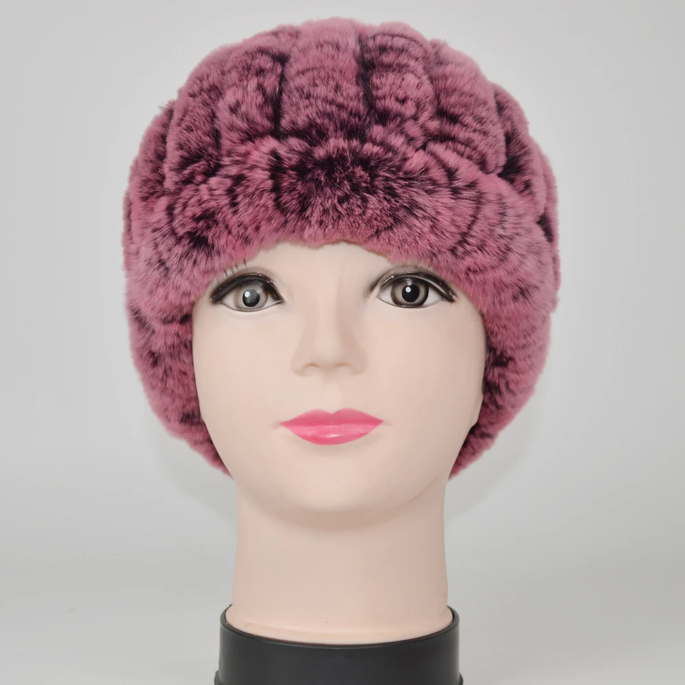 Повязка на голову женская из натурального меха русский вязаный шарф ручной