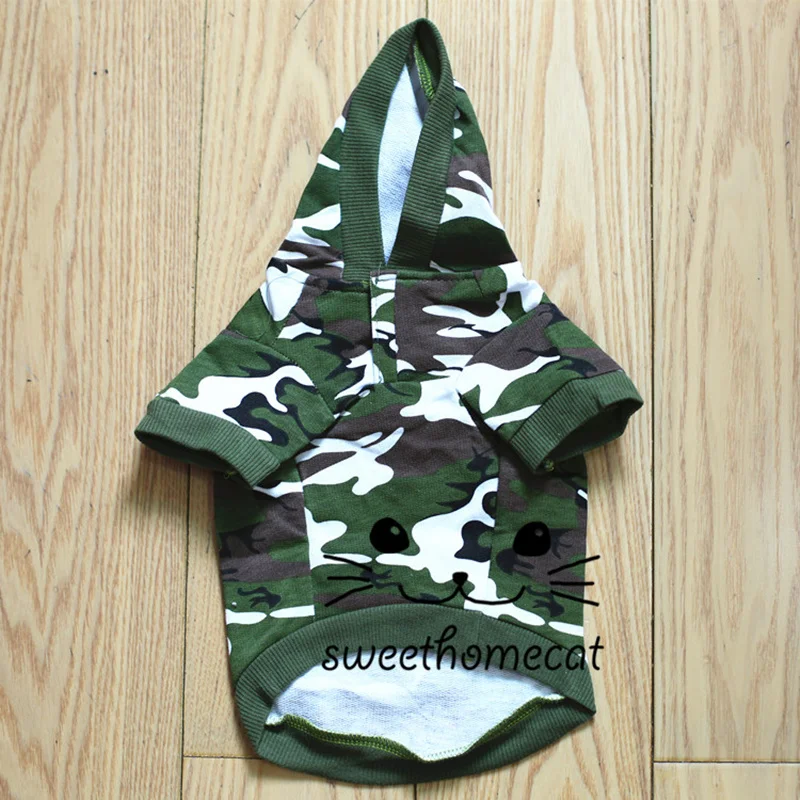 Новый хлопковый Камуфляжный костюм для кошек армейский зеленый розовый с