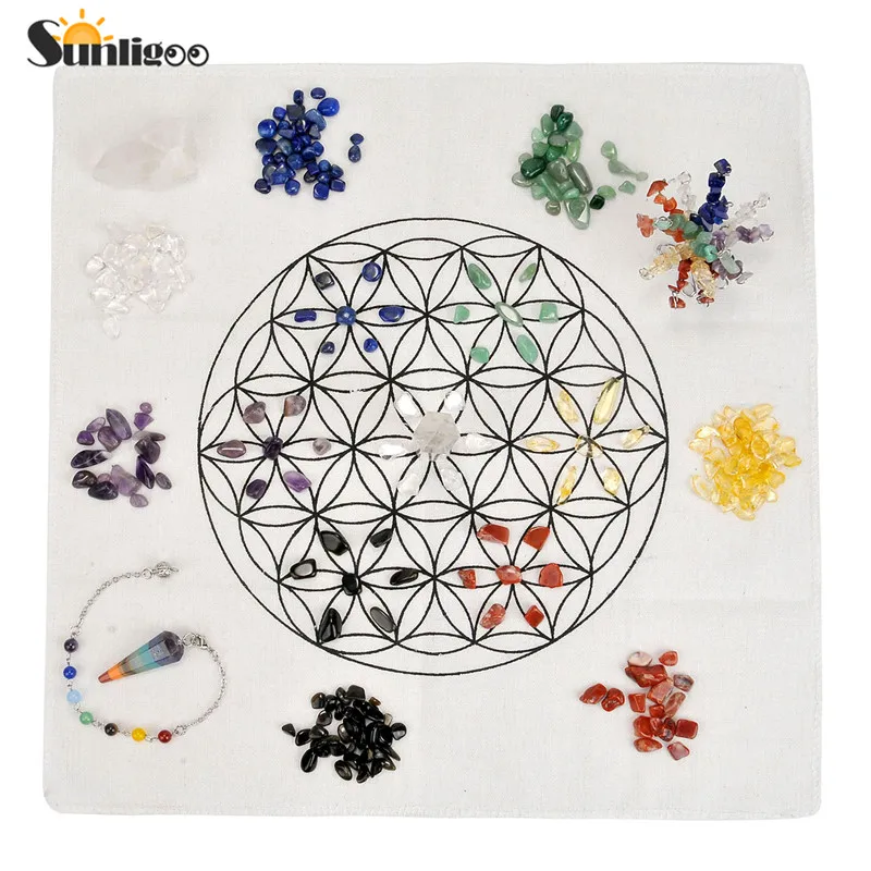 Набор сеток Sunligoo 7 Chakra набор из кристаллов драгоценных камней/дерева/маятниковая