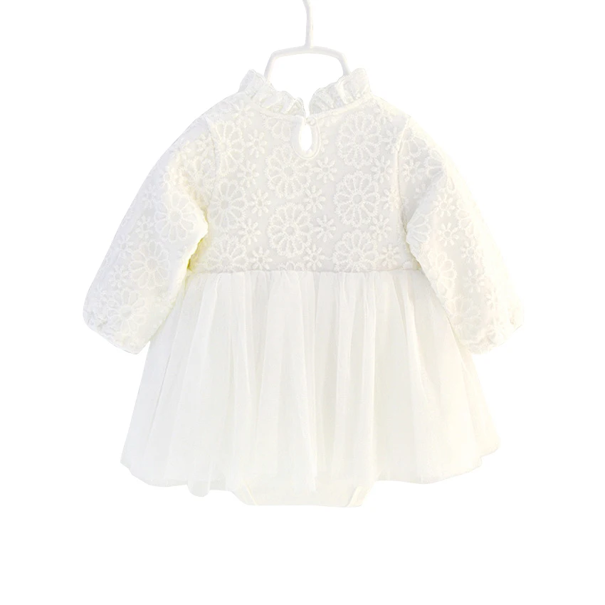 Белый комбинезон для маленьких девочек платье милый Кружевной Костюм принцессы