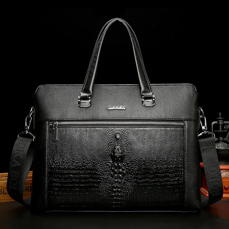 

Male Man Handbag Cross Section Single Shoulder Satchel Document A Leather messenger Bag luxury brand men Pu Package briefcase