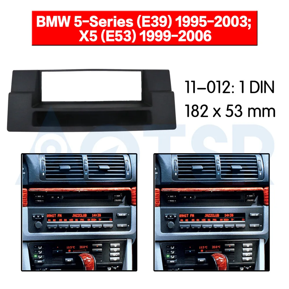 2 din Radio Fascia for BMW 5-Series (E39) 1995-2003 X5 (E53) 1999-2006  Installation Dash Kit Frame Adapter CD Mount DVD