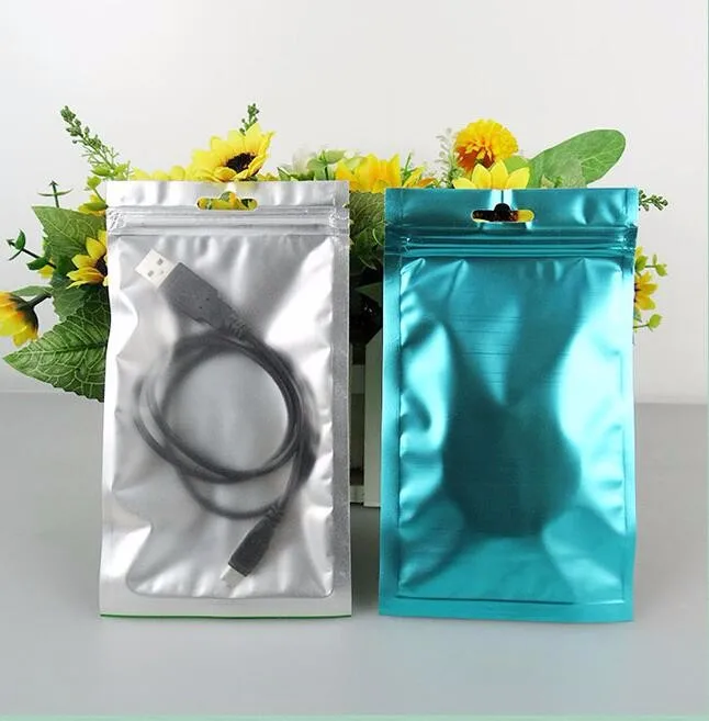 9x1 5 см/10x18 см 100 шт металлик из материала майлар Ziplock мешки с плоским дном черный