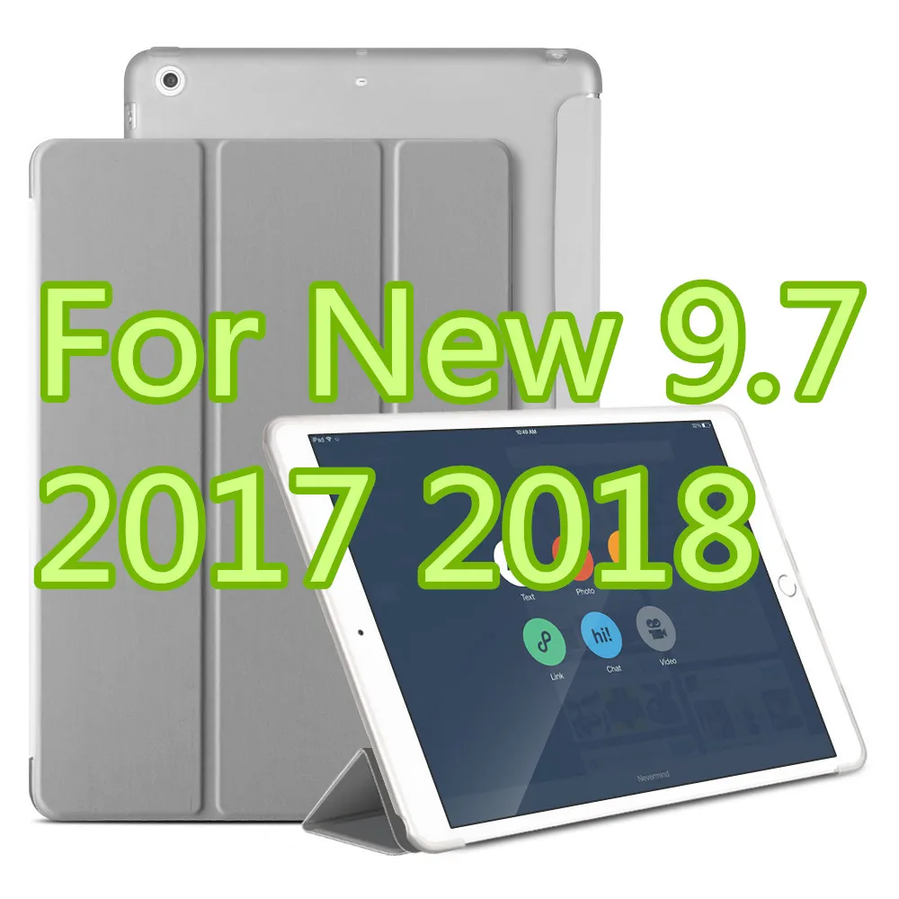 Чехол owswin для нового iPad 9,7 TPU кожаный чехол Мягкий силиконовый чехол для iPad умный чехол 9,7 дюймов A1822 A1893 - Цвет: grey