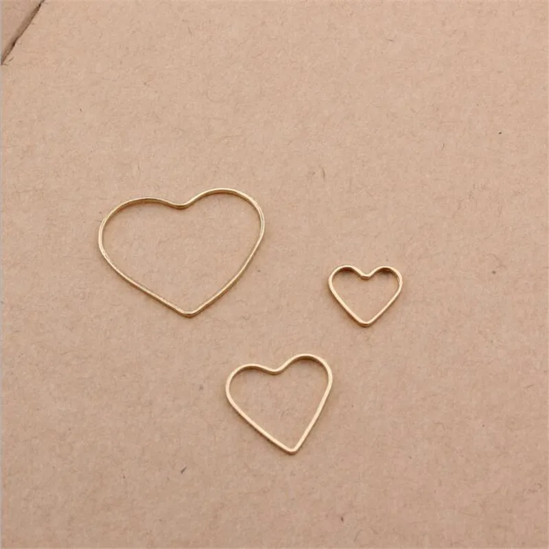 Небольшой заказ 10 шт. Очаровательные Подвески в форме сердца золотого цвета