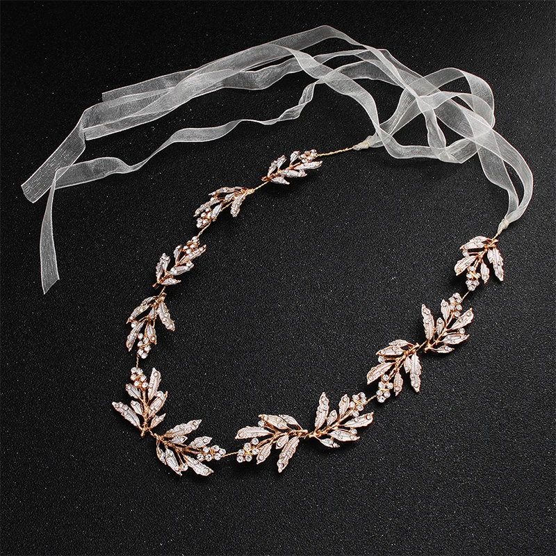 Newest Classic Crystal Hair Vine Wedding Accessories Gold Color Leaf Headpieces Women Bridal Ornaments | Украшения и аксессуары