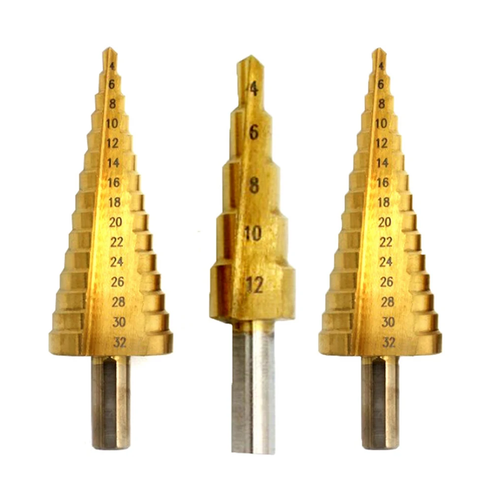 Ступенчатое сверло спиральная Флейта HSS стальной конус с титановым покрытием