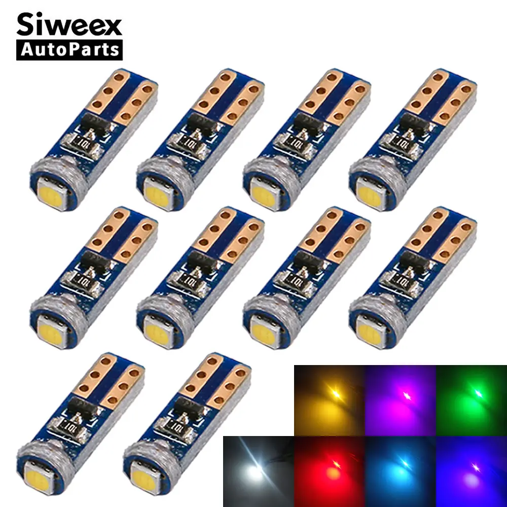 10X W3W T5 гнездо 1 SMD 3030 автомобиль светодиодный лампочки Canbus Error Free инструмент