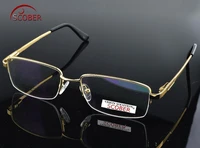 2019 eyeglasses scober alloy semi rim frame commercial custom made optical prescription myopia glasses photochromic 1 to 6
