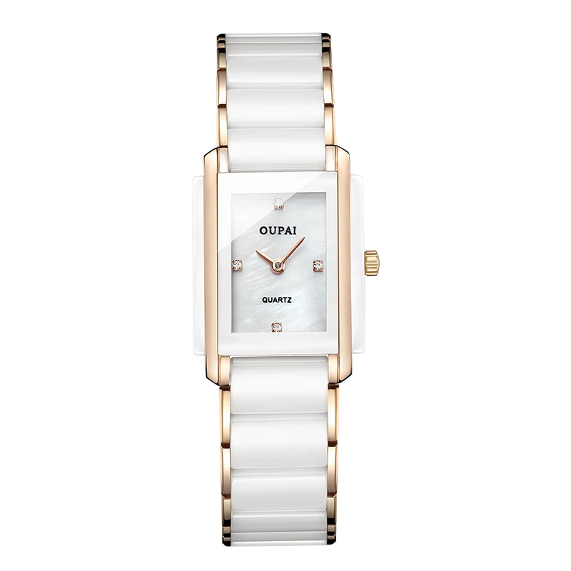 

OUPAI Ceramics Rose Gold Watch Women Quartz Watches Ladies Top Brand Luxury Female Wrist Watch Girl Clock Relogio Feminino