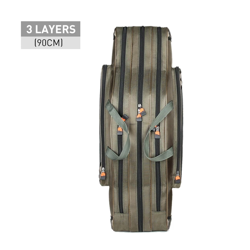 Green 3 Layer 90 cm Портативный многофункциональные рыболовные сумка песка из плотной ткани детская одежда на рост 80, 90/100/120 см Удочка 3 Слои 4 Слои Travel Carry чехол Pesca XA49G - Цвет: Green 3 Layer 90 cm