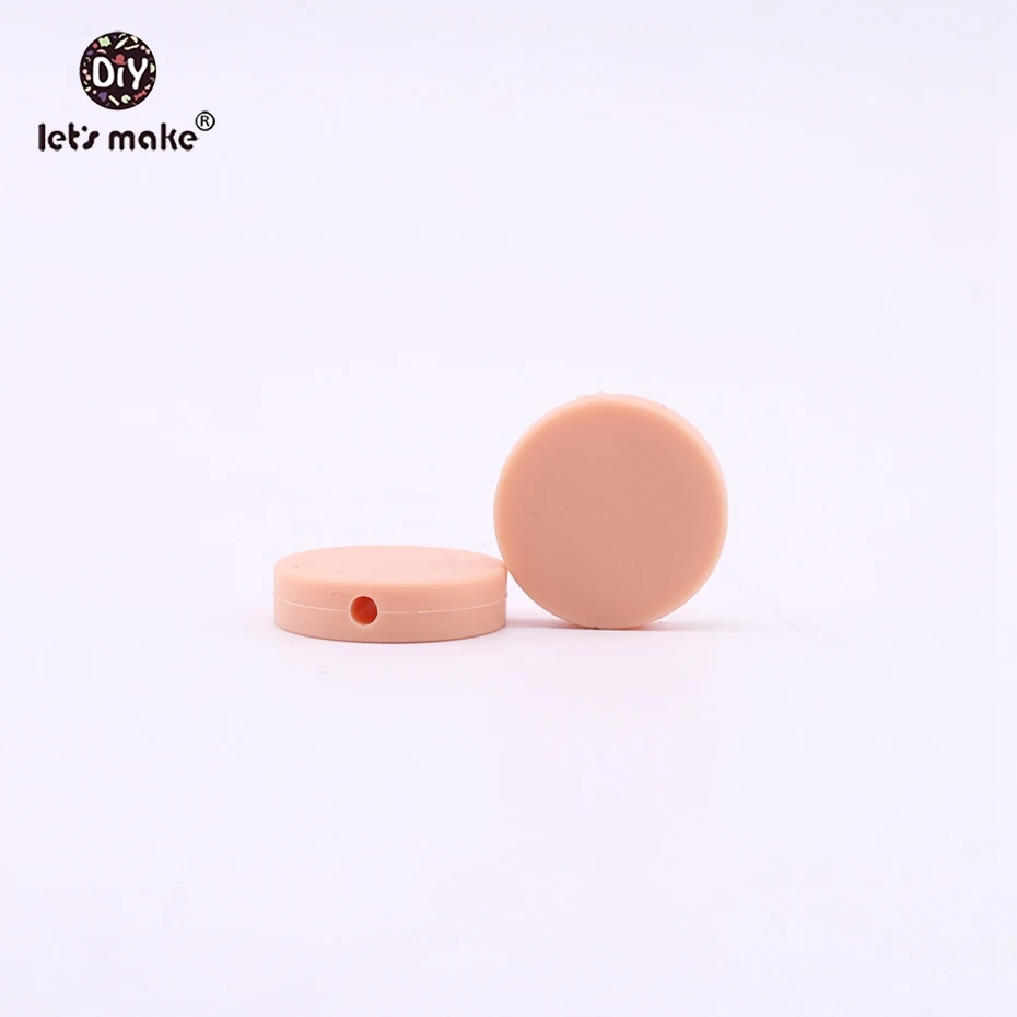 Let's make-rebanada de silicona Rosa 20 piezas 20mm, platillo para masticar, cuentas sueltas, fabricaci&oacute;n de collar de lactancia, accesorios de joyer&iacute;a, mordedor para beb&eacute;-2