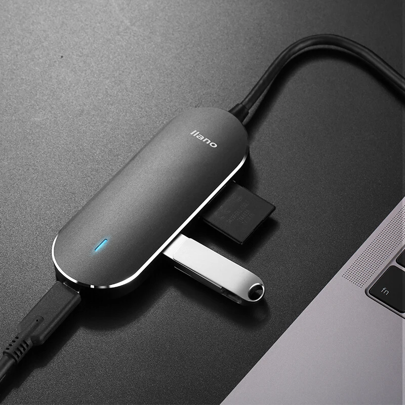 Llano USB-C док-станции все-в-одном концентратор к HDMI Card Reader PD адаптер для MacBook samsung S9/S8/S8